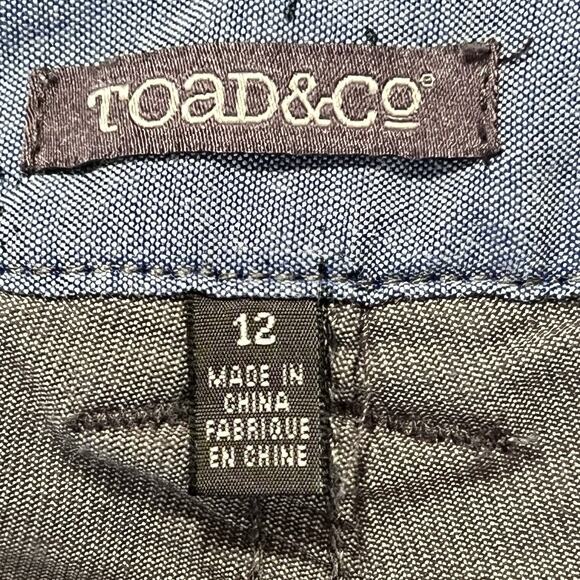 TOAD & CO Corduroy Pants Straight Leg Organic Cotton Gray Casual Women's Size 12 - Picture 6 of 16